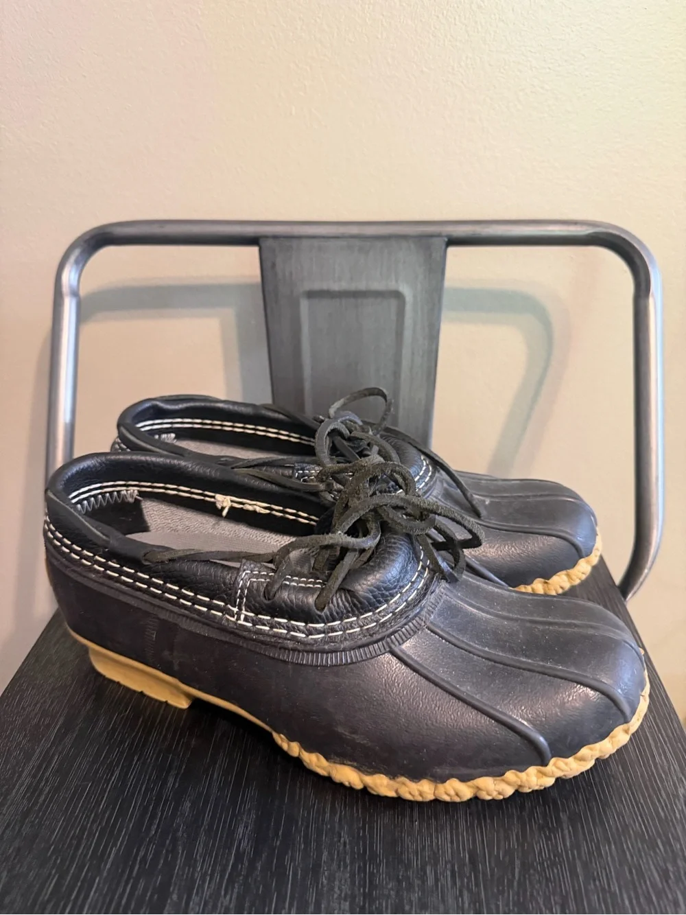 L.L.Bean Bean Boots Made in Maine Duck Shoes Black 7M